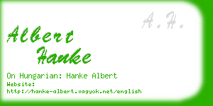 albert hanke business card